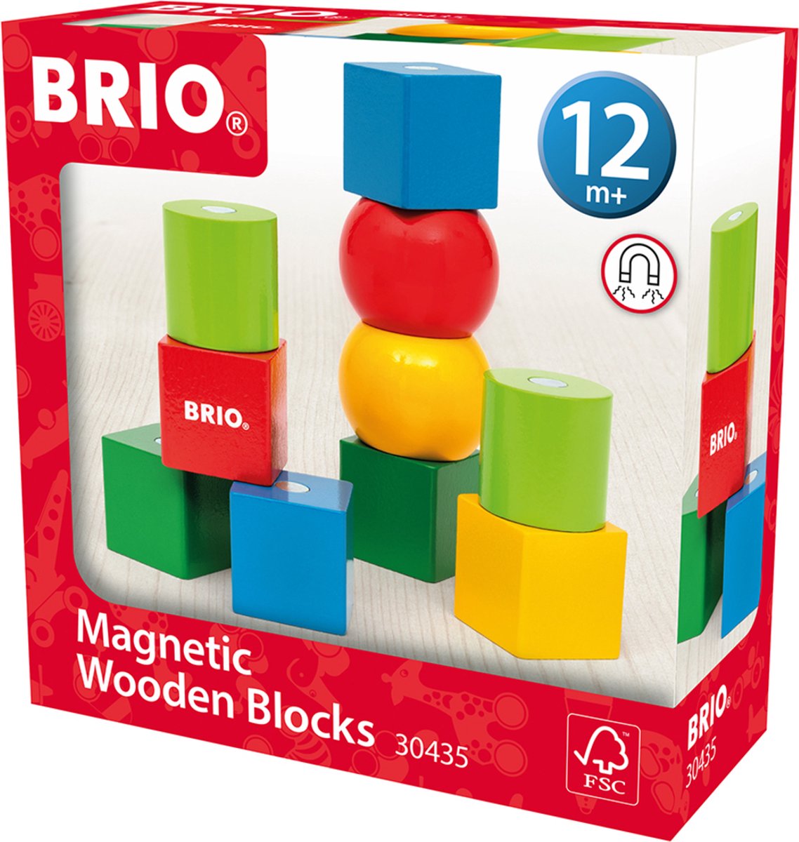 BRIO – 30435 Houten blokken met magneten | Speelgoedbouwstenen voor kinderen vanaf 12 maanden